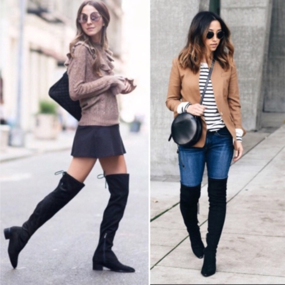 Marc Fisher Black Suede Yuna Over the Knee Boots